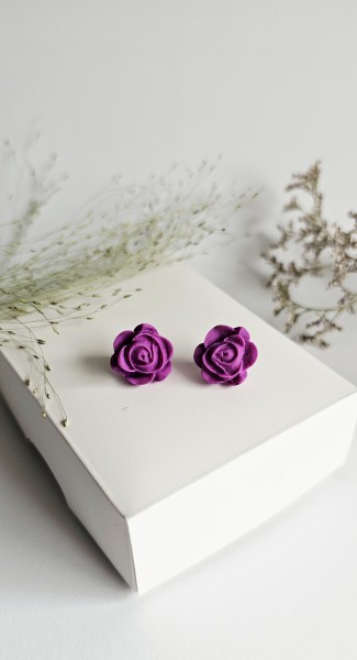 Auskarai "Violetinės rožės"