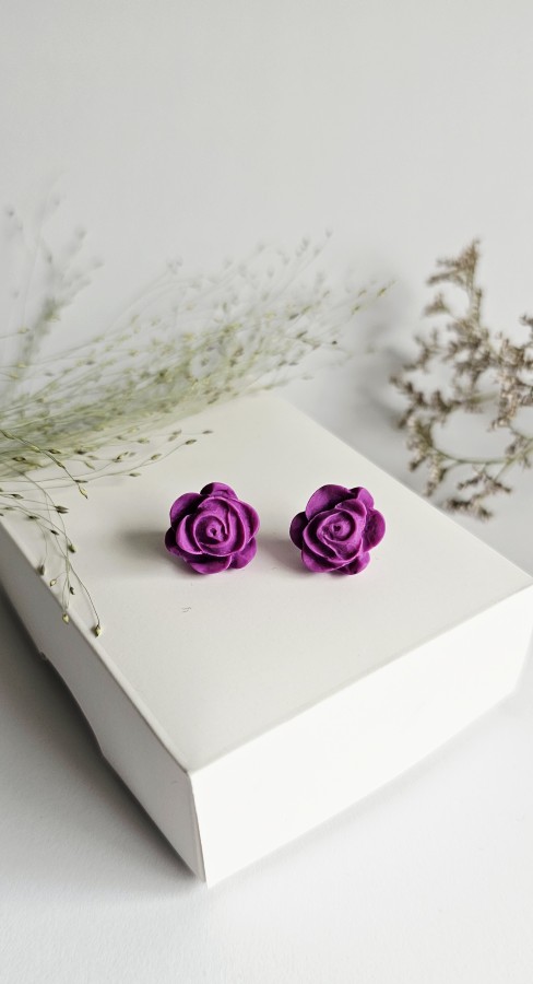 Auskarai "Violetinės rožės"